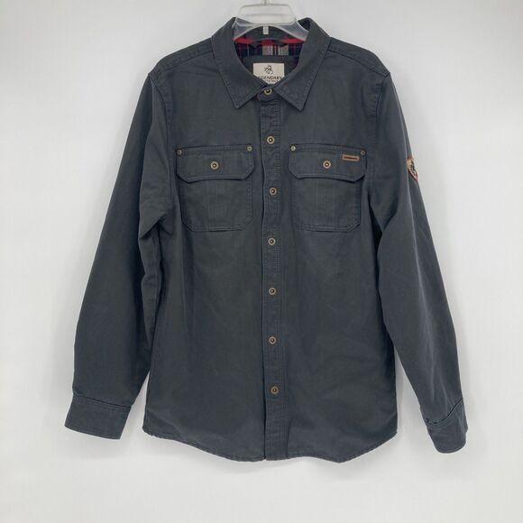 Legendary Whitetails Journeyman Shirt Jacket MEDIUM Navy Shacket Flannel Lined - Picture 1 of 11